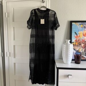 All Saints Izabela Embellished Mesh Maxi Dress